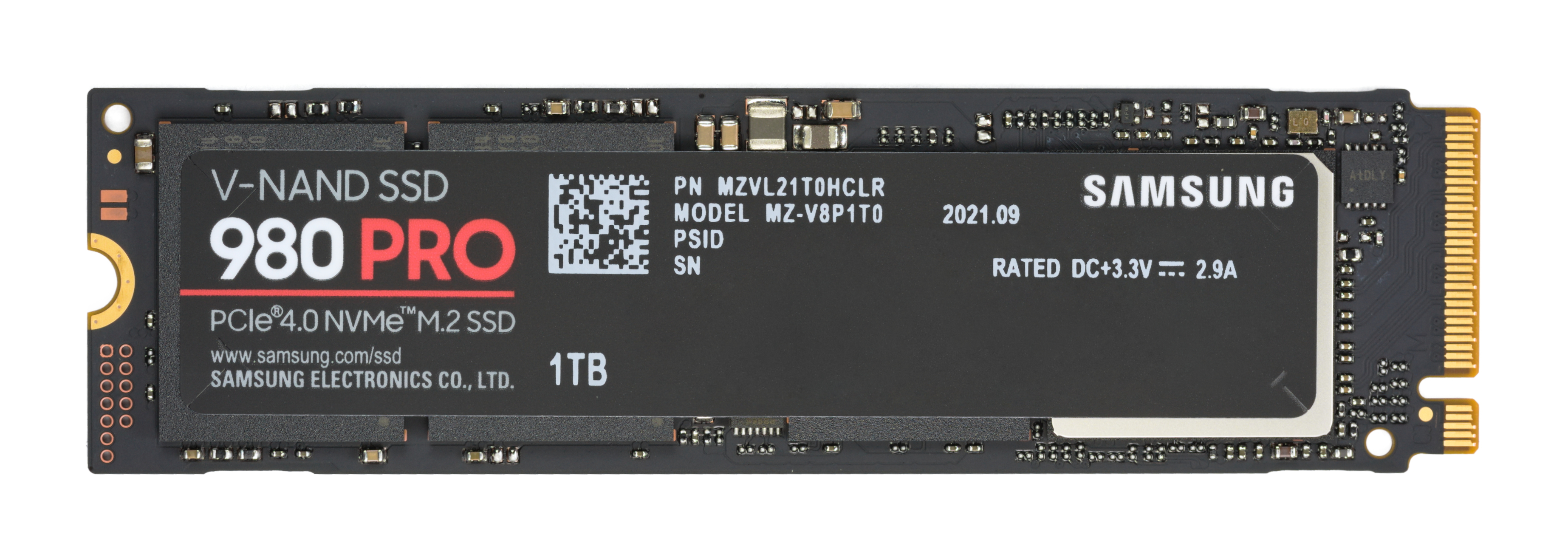 A Samsung 980 Pro m.2 PCIe NVMe SSD with 1TB of storage capacity